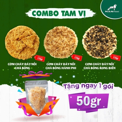 Combo Cơm Cháy Đáy Nồi Tam Vị – Vị Mặn – ManFood